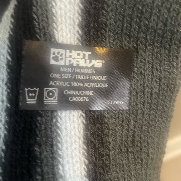 Striped Gray and Black Scarf “Hot Paws” - Picture 4 of 4